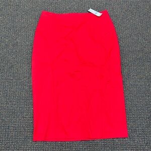 Red Pencil Midi Skirt